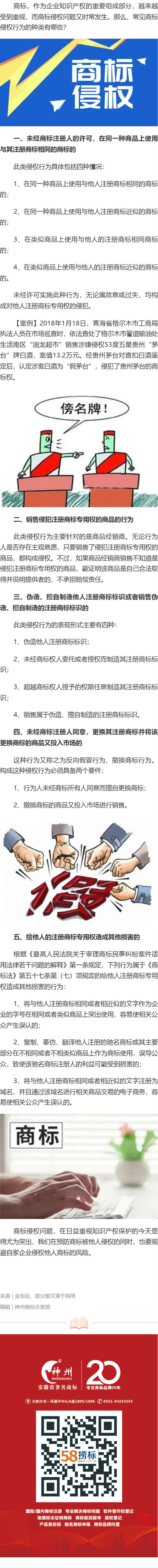 常見的商標侵權行為種類有哪些？